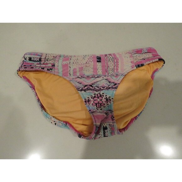 SEAFOLLY Beach Bazaar Persian Pink Patchwork Print Hipster Bikini Bottom Size 8 - Picture 2 of 12
